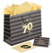Sumerk 1 Stück 13 Geschenktüte 70 Geburtstag Mann 70th Birthday Gift Bag with Tissue Paper Birthday Greeting Cards Stickers Paper Gift Bags for Women Men Girls
