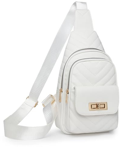 Myhozee Gesteppte Bauchtasche Damen Leder,Crossbody Bag Damen mit Reißverschluss, Umhängetasche Damen für Reisen Einkaufen
