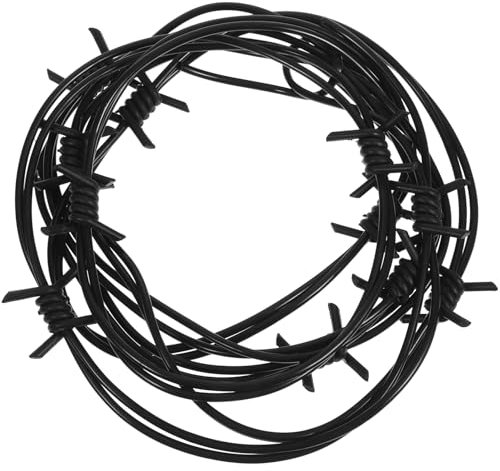 Toyvian 8. 2 Fuß Gefälschter Verrosteter Stacheldraht Halloween-Stacheldraht-Requisite Kunststoff-Stacheldrahtdekorationen Für Party-Spukhäuser (Schwarz)