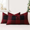 JOTOM 2er Set Buffalo Plaid Kissenbezüge, Dekorative Weich Plaid Wurf Kissenbezug Moderne Kissenhüllen Sofakissen Dekokissen Zierkissenbezug für Wohnzimmer Schlafzimmer Deko (40x60cm, Schwarz+Rot)