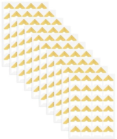 HOMEDEK 240 Stück Fotoecken für Scrapbooking, Goldene Fotoeckenaufkleber, Selbstklebende Fotoecken, Gold
