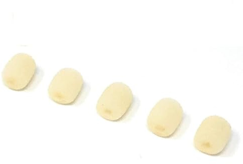 Replacement Mini Headset Microphone Windscreen Windshield Cover Foam for Shure MX153 Earset Headworn Microphone, Tan Beige Color, 5 Pack