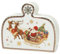 Portatovaglioli Tavola Natale Cucina Christmas Brandani 89920 Ovale Porcellana Multicolore Bianco Rosso