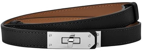 flintronic Damen Skinny Ledergürtel, Schmaler Dünner Gürtel Taillengürtel, Klassisch Dekorativen Taillengürtel, Ledergürtel Verstellbarer, Gürtel Damen für Kleider Hosen Jeans