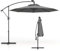 KOMFOTTEU Sombrilla Solar de Jardín con Luces LED, Parasol de Terraza con Manivela para Rotación de 360°, Inclinable, Paraguas de Mrcado de 300 cm x 230 cm, Base Cruzada (Gris)