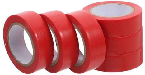 Alipis 6rollos Cinta Adhesiva Roja Resistente Ancha Para Aislamiento Eléctrico y Automotriz Múltiples Usos