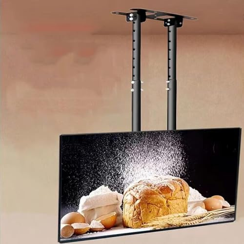 Supporto per TV da Soffitto Regolabile, Doppio Palo, Adatto per Schermi Piatti LED da 55-100 Pollici, Sollevatore Elettrico per TV.
