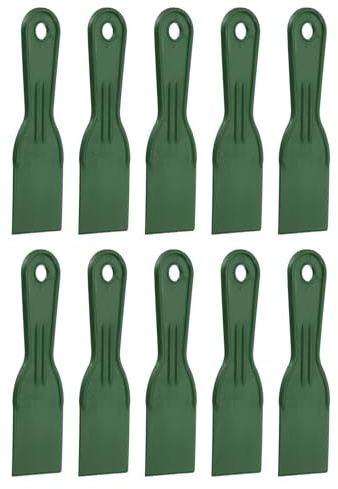 sourcing map 10pcs Putty Knife Scraper 2 Width Flexible Plastic Putty Knife Paint Scraper Tool for Taping Drywall Spreading Painting Wall Scratching Dark Green