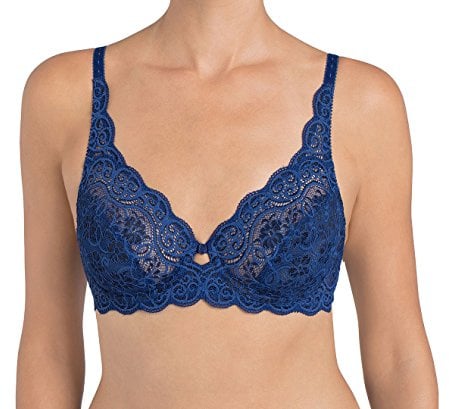 Triumph Damen Push Up AMOURETTE 300 W, Spitze,Blau (TWILIGHT BLUE 5Y),75C