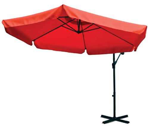 VERDELOOK Ombrellone a braccio in poliestere 3x3 m, arancione, per giardino arredo esterni