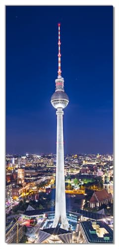 posterdepot Türtapete Türposter Fernsehturm Berlin bei Nacht - Größe 93 x 205 cm, 1 Stück, ktt0278