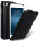 MELCKO Tasche passend für Apple iPhone SE 2022 5G, iPhone SE 2020, iPhone 8, iPhone 7, 4.7 Zoll, Case mit beschichtetem Leder, Schutz-Hülle aufklappbar, Flip-Case, Ultra-Slim Cover, Etui, Schwarz