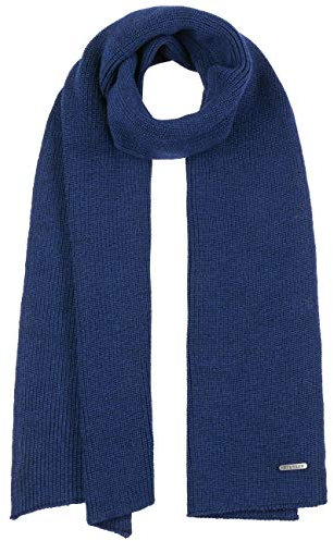 Stetson Caledonia Merinoschal - Unifarbener Schal - Eleganter Wollschal - Made in Italy - Halsschal aus Merinowolle - Damen & Herren - Herbst/Winter saphirblau