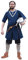 Battle-Merchant Mittelalter Tunika Ailrik | Baumwoll Tunika mit Bordüre für Herren | Kurzarm Wikinger Hemd | Krieger Verkleidung für Karneval (Blau/XXL)