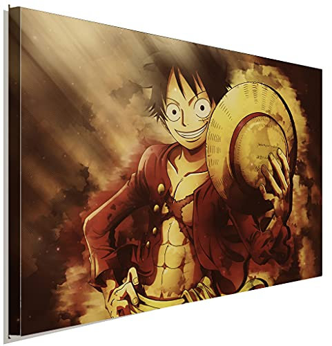 AK ART One Piece Ruffy Luffy Strohhut Leinwandbild Kunstdruck Wandbild Wanddeko (80 x 60 cm)