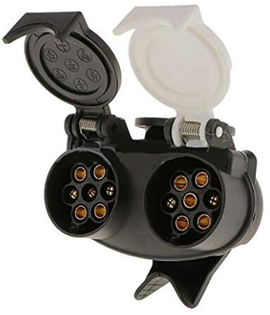 Conector adaptador de enchufe doble para remolque de caravana de 13 pines a 7 pines