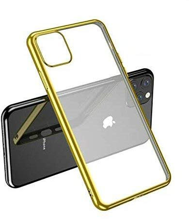 fonefunshop Lot de 10 Coques en Silicone avec Bord doré pour iPhone 11 Pro Transparent