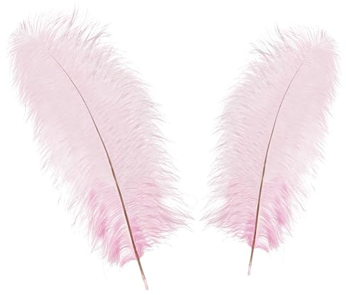 WedDecor Extra Large Baby Pink Natural Ostrich Feathers 19-23 (50-60cm) Long for Wedding Centerpieces, Home, Decorating Costumes, Embellishment, Art & Craft, Parties (Pack of 5)