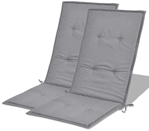pedkit Stuhlauflagen Hochlehner 2er Set, Hochlehner Auflagen Stuhlkissen Sitzkissen Wasserdicht, mit Elastischen Band (120 x 50 x 3 cm, Grau)