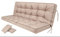 PillowPrim Beige Kissen für Hollywoodschaukel, Gartenschaukelkissen 150 cm, Komfort Sitzbank mit Rückenlehne, Inklusive Zwei Rückenlehnen-Kissen