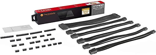 Thermaltake TtMod Sleeve Extension Power Supply Cable Kit, ATX/EPS/8-pin PCI-E/6-pin PCI-E with Combs-Black, AC-052-CN1NAN-A3