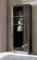 Forte Savona Vitrine L 70 80, Moderne Kommode mit 1 Tür, Sideboard, Holzwerkstoff, Schwarz/Edeleiche/Schwarz Hochglanz, 73,3 cm breit x 197 cm hoch x 42,3 cm tief