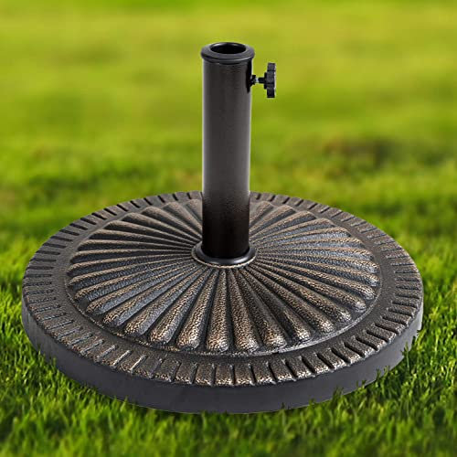 UR CHOICE Parasol Base 14kg Heavy-Duty Garden Umbrella Stand - Durable Iron Patio Umbrella Holder, Weatherproof Outdoor Umbrella Base Weight Cantilever Parasol, Outdoor Furniture, Sunshade Stability