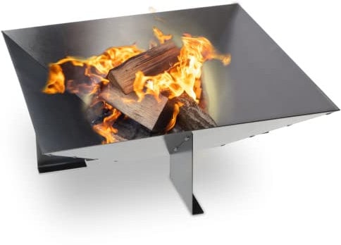 KADAX Foyer de Jardin, bac à feu, Barbecue, bacs à feu, feu de Jardin, Four de terrasse en Acier, cheminée de Jardin à Trois Pieds, Corbeille à feu, Fire Pot, Foyer (56cm, carré)