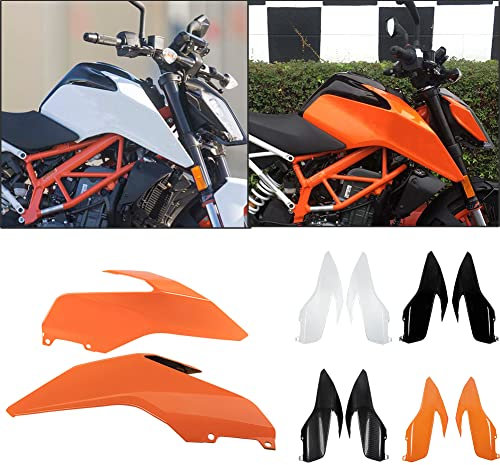 Lorababer Motorrad-Verkleidungsabdeckung, links und rechts, Öl Gastank Seitenwand Rahmenschutz kompatibel mit 390 DUKE Duke390 2017-2022 2018 2019 2020 2021 Lufteinlassabdeckung (Schwarz)