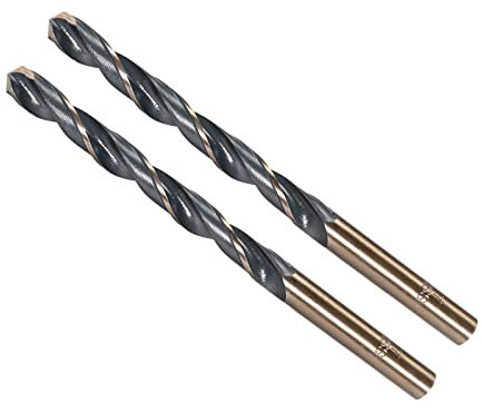 CoCud Twist Drill Bits, 7mm Cutting Edge, Titanium & Nitride Coated High Speed Steel 4341 Round Shank - (Applications: for Stainless Steel Drilling Machine), 2-Pieces