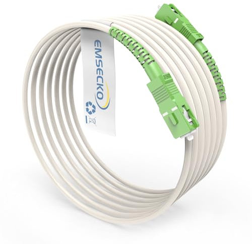 EMSECKO Câble Fibre Optique OS2 3.0mm SC/APC à SC/APC Simplex Monomode - Câble Patch 7M pour Réseaux FTTH et Centres de Données
