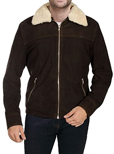 SpazeUp Rick Grimes Jacket - Trucker Jacket Men -Walking Brown Winter Jacket