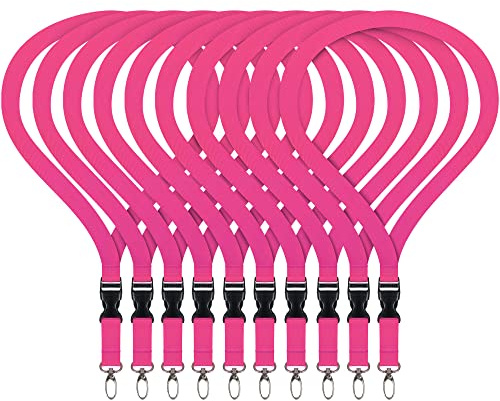 10 x unbedruckte Schlüsselbänder Schlüsselband Lanyard mit Steckschnalle ohne Druck neutral 20 mm breit Steckverschluss Sicherheitsverschluss 10 Stück (Beere)
