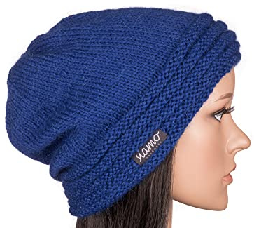 Beanie CUSCO royal-blau 100% Baby-Alpaka Unisex Damen-Mütze Herren-Mütze Luxus pur von siamo-handmade