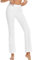 adorence Pantalon Patte d'Éléphant Femme, Pantalon Yoga Femme Fluide Évasé, Bootcut Yoga Pants, High Waist, Casual avec One Pocket, Idéal pour Quotidien et Yoga - Blanc,M