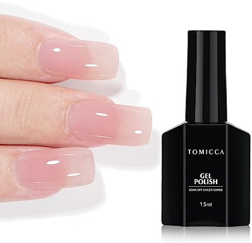 TOMICCA UV Nagellack Nacktrot, 15ml Nacktrot Gel-Nagellack, UV LED Soak Off Manicure Gel Lacquer Varnish