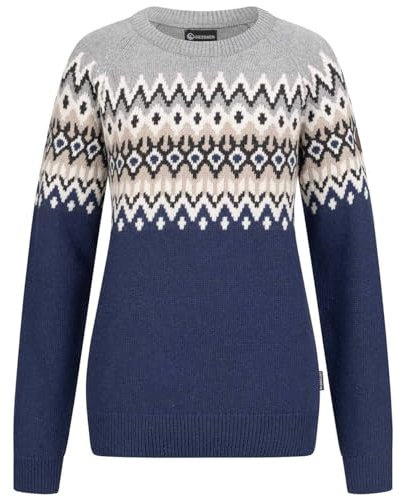 GIESSWEIN Norweger Pullover Damen - feinste Merino Lammwolle, Wollpullover für Damen mit Jacquard Strick, extra warm im Winter