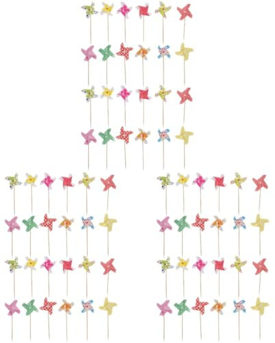 ifundom 72pcs Eid Cake Toppers Windmill Cake Plugin Toppers Birthday Decorations for Party Unique Ornaments