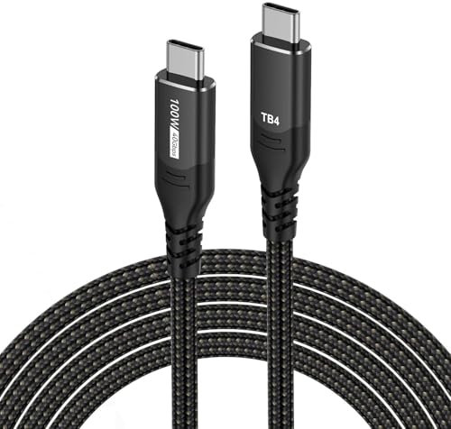 DGHUMEN USB C Cable for Thunderbolt 4, 1.5M, 40Gbps Data Transfer, 100W PD Charging, Compatible with USB4, Thunderbolt 3, USB-C for MacBook Pro, Docking, SSD, Hub