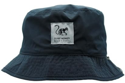 Surf Monkey Recycled Bucket Hat - Anglermütze für Erwachsene, wasserdicht, Einheitsgröße, wendbar, Marineblau / Grau, One size