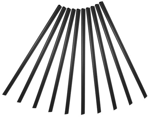 PATIKIL Barres de Reliure de 10 mm, 10 Pcs Barres de Reliure en Plastique à Glissière, Capacité de 70 Feuilles, Format A4, pour Couverture de Rapport, Bureau, Étude, Noir