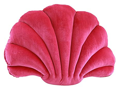 Duiaynke Cuscino decorativo con conchiglie, cuscino imbottito per scrivania, vacanze, dormitorio, divano (rosso rosa)