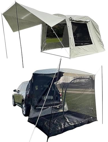 SUV Auto Zelt - SUV Heckklappe Markise, Auto Van Markise Erweiterung, Universl SUV Campingzelt, Tür Heckklappenzelt, Auto Zelt Sonnenschutz mit Aufbewahrungstasche, Auto Heckklappe Befestigung Zelt