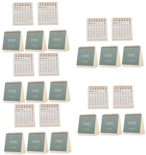 VILLCASE 25stücke Tischkalender Minimalistische Praktische Papierkalender Elegantem Dunkelgrünem Design Für Büro Und Zuhause Für Jahresplanung Und Organisation