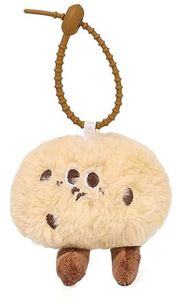 Delightful Fluffy Charm Coffee Bean Keychain Grasper Toy for Birthday Surprises Bag Decorations