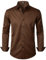 JEMITOP Men's Stretch Wrinkle Free Dress Shirts Formal Wedding Prom Long Sleeve Button Down Shirt, Brown, Medium
