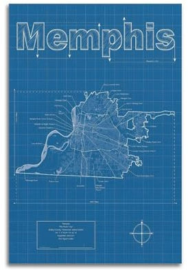 Reise-Poster mit Stadtkarte, Memphis-Poster, dekoratives Gemälde, Leinwand, Wandposter und Kunstdruck, moderne Familienschlafzimmer-Dekoration, Poster, 50 x 75 cm