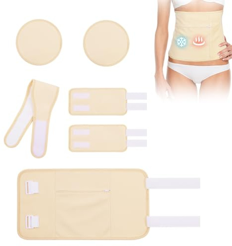 AOOWU Organische Rizinusöl-Packung, Castor Oil Pack Kit, Wiederverwendbare Rizinusöl Packungen Set für Leberentgiftung, Schilddrüse, Verdauung, Verstopfung, 6er-Pack