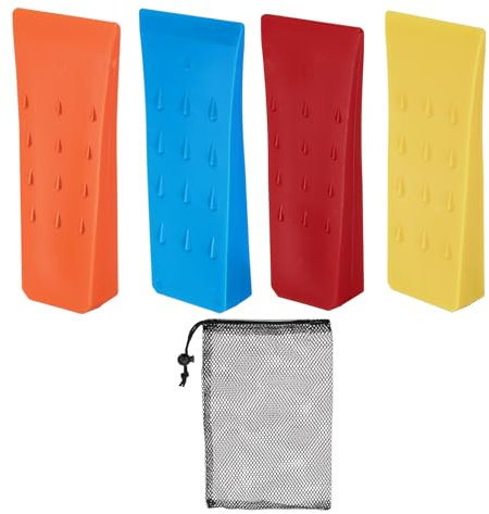 QUARKZMAN Kunststoff Fällkeil 4 Stück ABS Kunststoff Forstkeil 152 mm Spaltkeil für holz Kunststoffkeile mit Tasche Fällkeil für Schlagschrauber Fällkeile Forst Zubehör Wald vier Farben