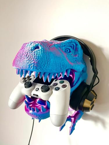 Générique Testa di dinosauro T-Rex da appendere alla parete – supporto da parete per controller PS5, Xbox e cuffie audio